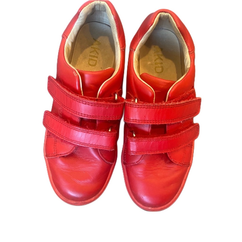 AKID Red Leather Kid Shoes Size UK 32